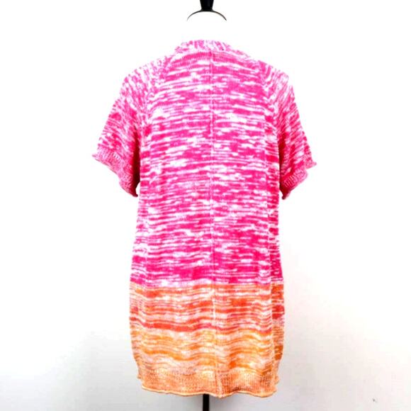 Lane Bryant Size 18/20 Open Cardigan Knit Sweater Ombre Pink Orange - Picture 4 of 11